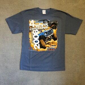 Vtg 2008 4 Wheel Jamboree Nationals T-Shirt Blue Bronco Ford 150 250 Off Road